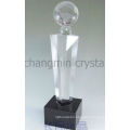 2015 Personalized Clear Crystal Trophy With Black Base For Business Group Honor Awards